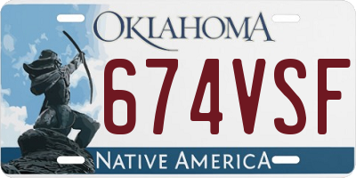 OK license plate 674VSF