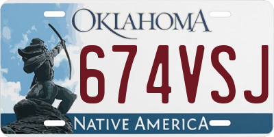 OK license plate 674VSJ