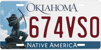 OK license plate 674VSO