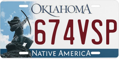 OK license plate 674VSP