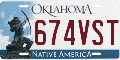 OK license plate 674VST