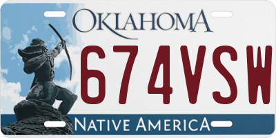 OK license plate 674VSW