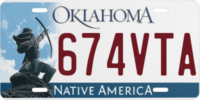 OK license plate 674VTA