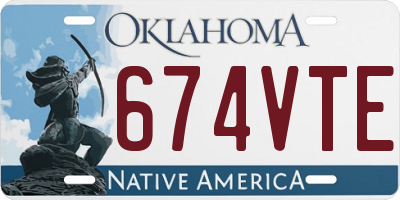OK license plate 674VTE