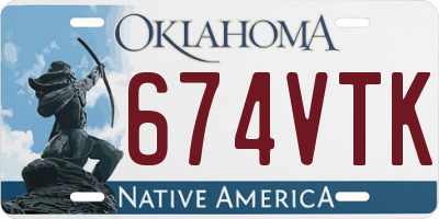 OK license plate 674VTK