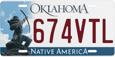 OK license plate 674VTL