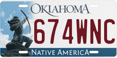 OK license plate 674WNC
