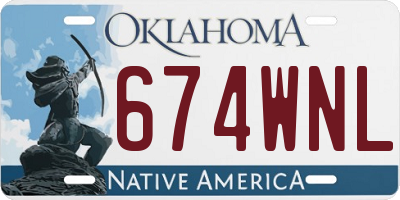 OK license plate 674WNL