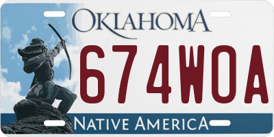 OK license plate 674WOA