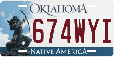 OK license plate 674WYI