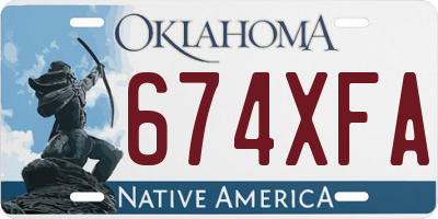 OK license plate 674XFA
