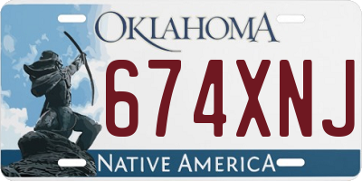 OK license plate 674XNJ