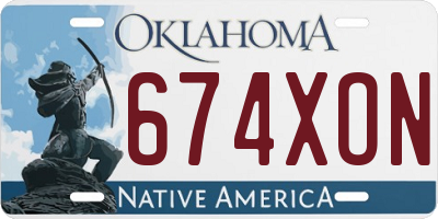 OK license plate 674XON