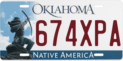 OK license plate 674XPA