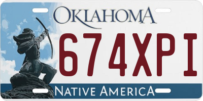 OK license plate 674XPI