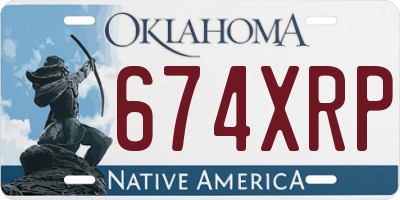 OK license plate 674XRP