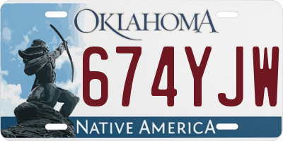 OK license plate 674YJW
