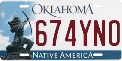 OK license plate 674YNO