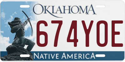 OK license plate 674YOE