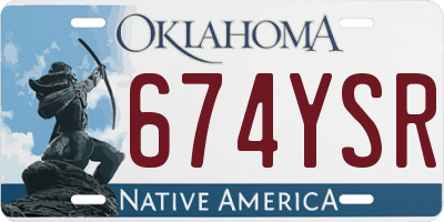 OK license plate 674YSR