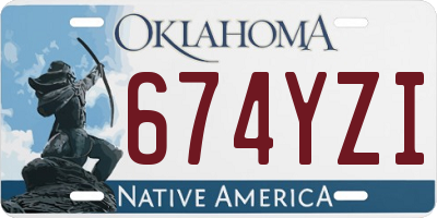 OK license plate 674YZI