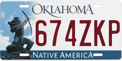 OK license plate 674ZKP