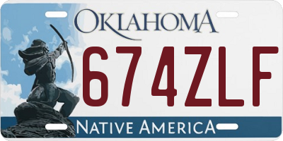 OK license plate 674ZLF