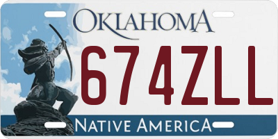OK license plate 674ZLL
