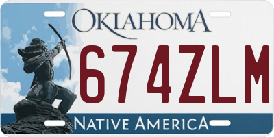 OK license plate 674ZLM