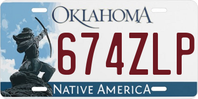 OK license plate 674ZLP