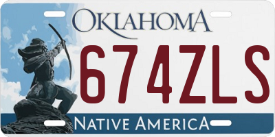 OK license plate 674ZLS