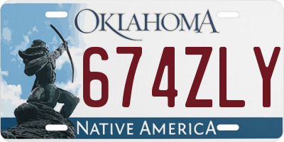 OK license plate 674ZLY