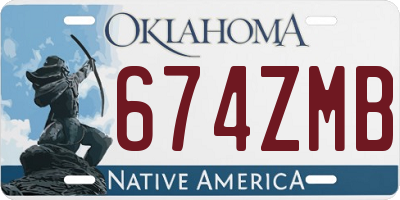 OK license plate 674ZMB
