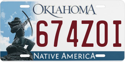 OK license plate 674ZOI