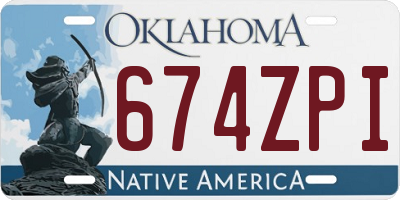 OK license plate 674ZPI