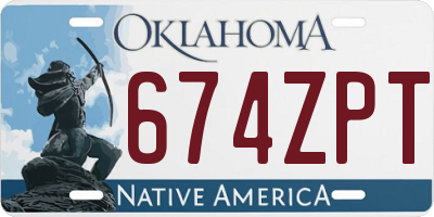 OK license plate 674ZPT