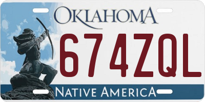 OK license plate 674ZQL