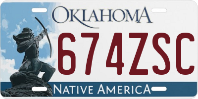 OK license plate 674ZSC
