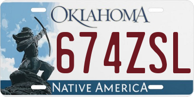 OK license plate 674ZSL