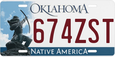 OK license plate 674ZST