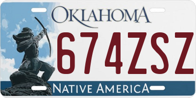 OK license plate 674ZSZ