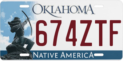 OK license plate 674ZTF