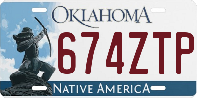 OK license plate 674ZTP