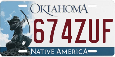 OK license plate 674ZUF