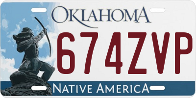 OK license plate 674ZVP