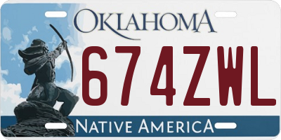 OK license plate 674ZWL