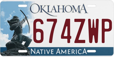 OK license plate 674ZWP