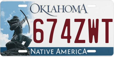 OK license plate 674ZWT