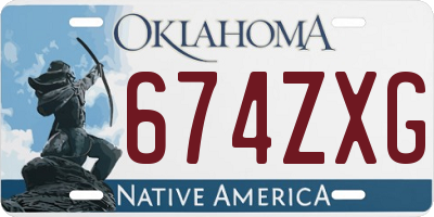 OK license plate 674ZXG