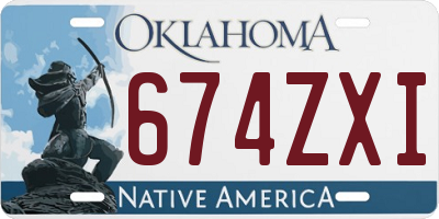 OK license plate 674ZXI